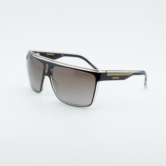 CARRERA 22/N 02M2 HA Sunglasses Black/Gold Shield Frame Brown Gradient Lenses